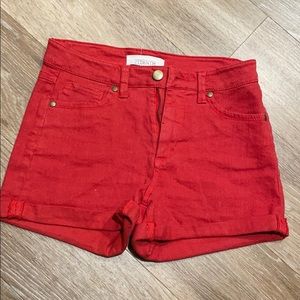 High rise cuffed shorts